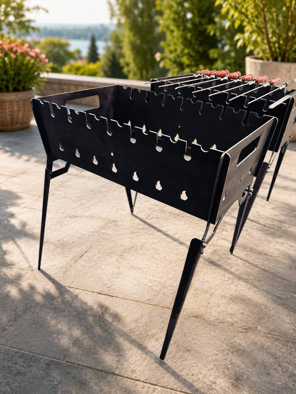Forge Fire BBQ Portable Skewer Grill – Black