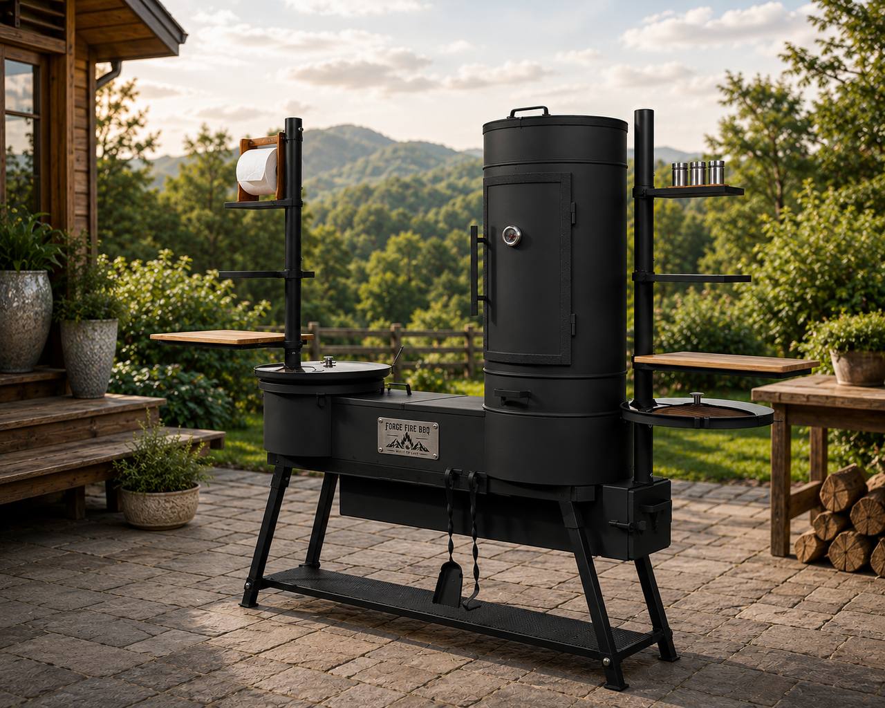 Elite Stationary BBQ Grill with Smoker