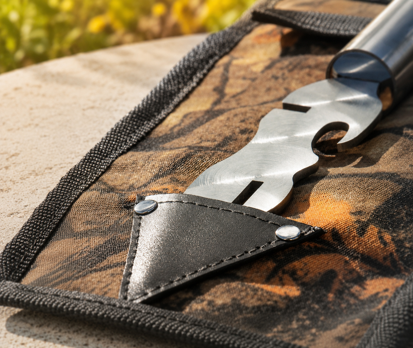 “Lux” Skewer Set with Wooden Handles in a “Picnic” Carrying Case. Cherry Colour.