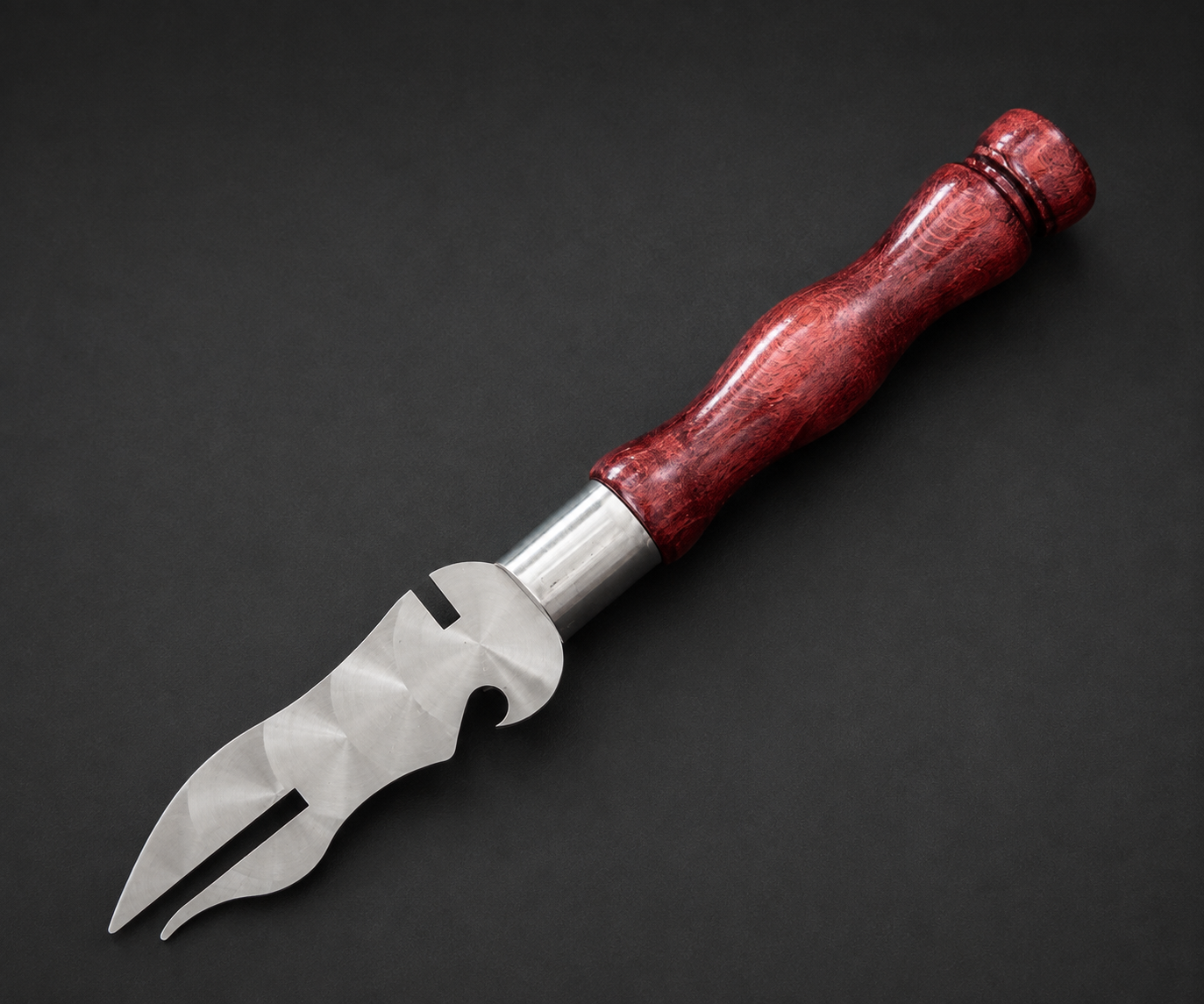 “Lux” Skewer Set with Wooden Handles in a “Picnic” Carrying Case. Cherry Colour.