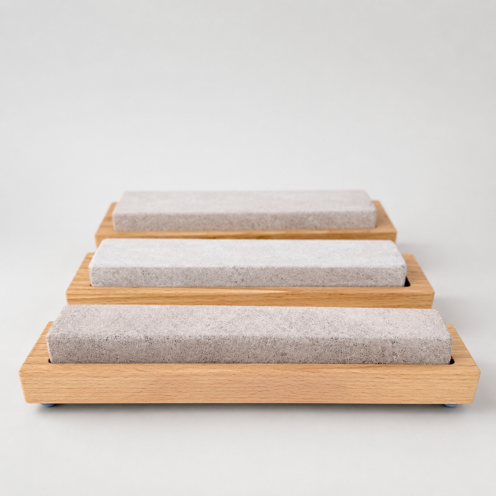 Sharpening Stone with Beech Wood Stand