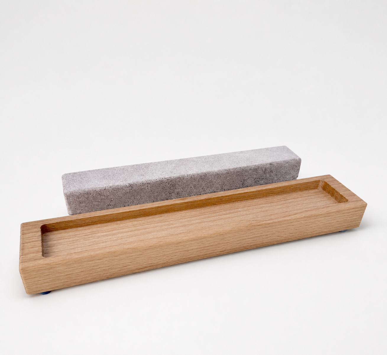 Sharpening Stone with Beech Wood Stand
