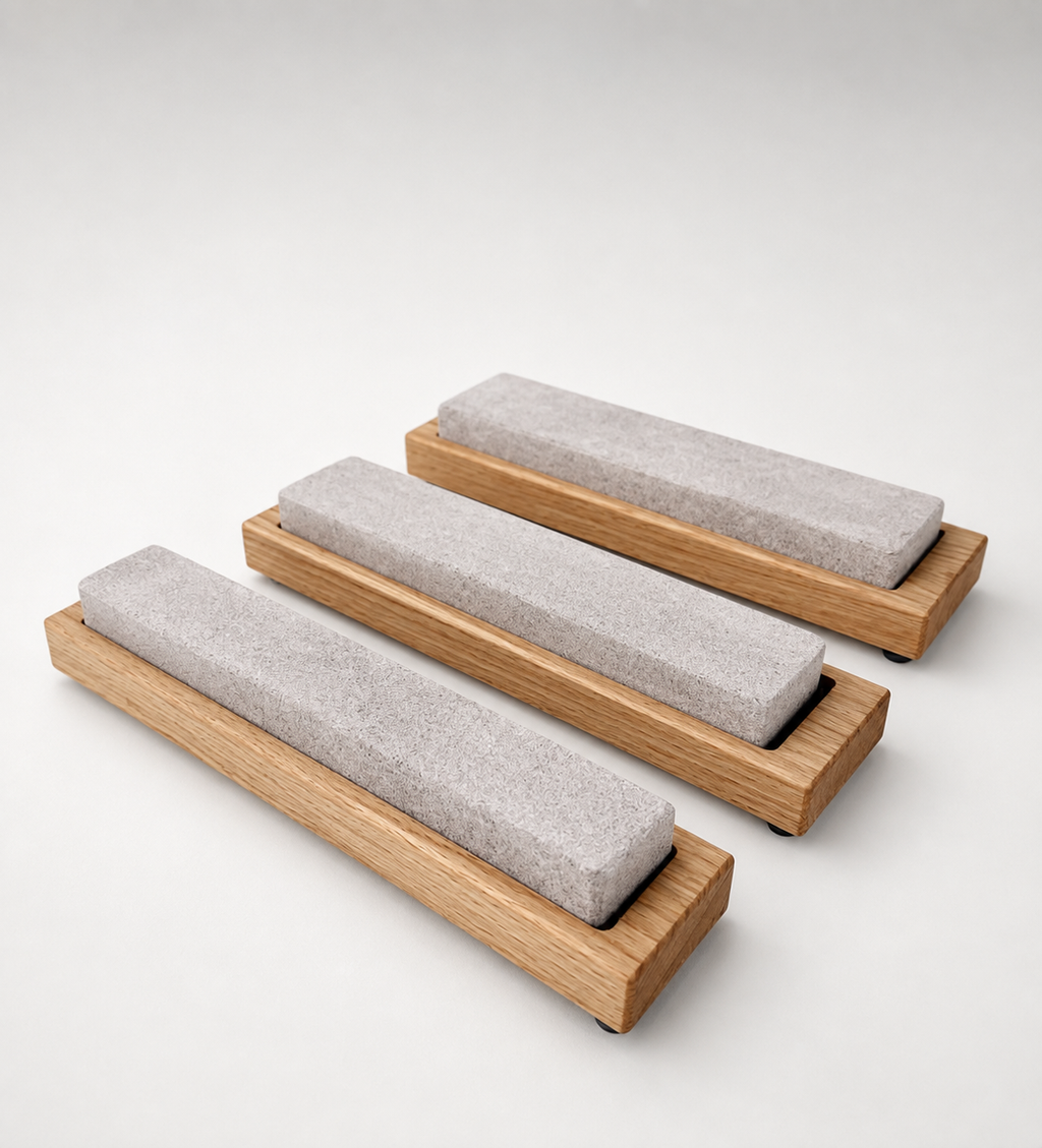 Sharpening Stone with Beech Wood Stand